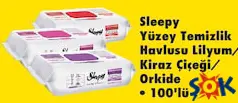 SLEEPY YÜZEY TEMİZLİK HAVLUSU LİLYUM/KİRAZ ÇİÇEĞİ/ORKİDE 100'LÜ SLEEPY YÜZEY TEMİZLİK HAVLUSU LİLYUM/KİRAZ ÇİÇEĞİ/ORKİDE 100'LÜ